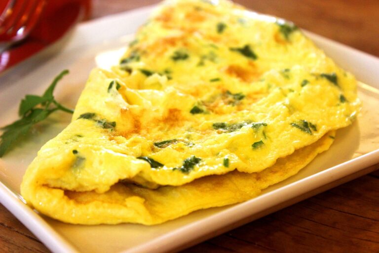 Simple Egg Omelette with mixed vegetables