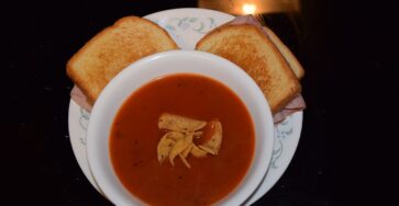 Tomato soup with grilled cheese