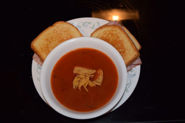 Tomato soup with grilled cheese